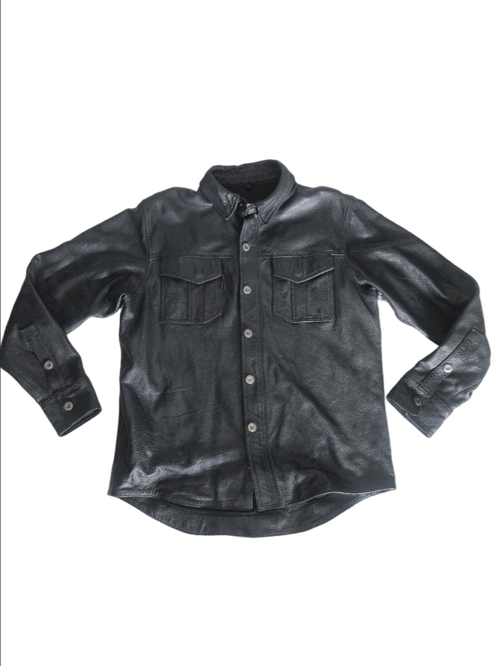 Speed & Strength Killswitch Perforated Leather Moto Shirt Jacket Black Men Xl - Picture 8 of 9